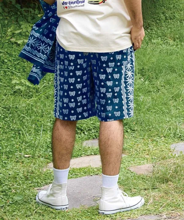 Short imprimé indigo