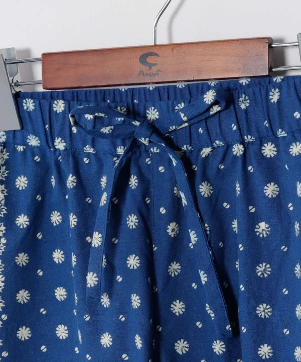 Short imprimé indigo