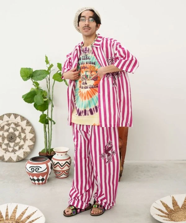 Pantalon fuselé à rayures Otomi