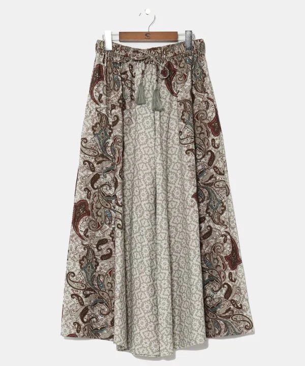 Pantalon large à imprimé cachemire
