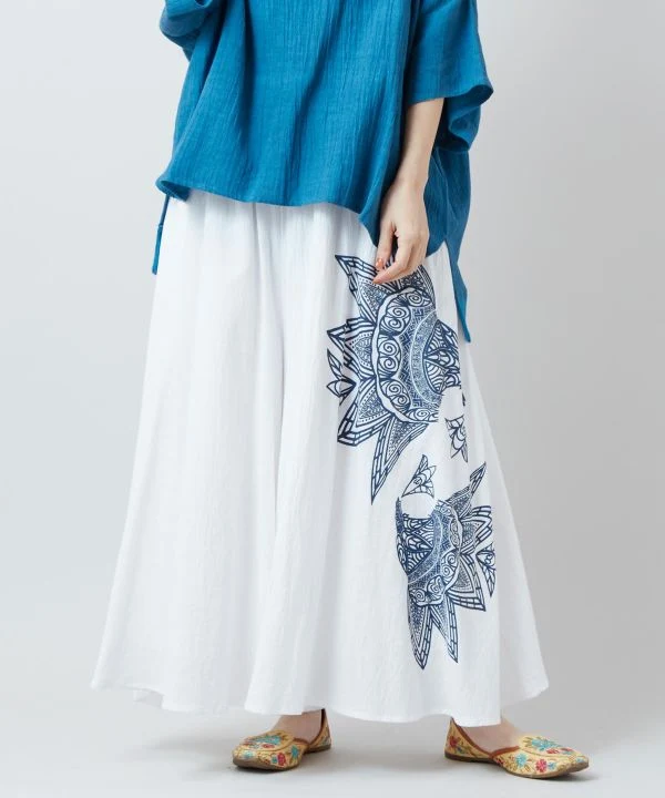 Jupe-pantalon damasquinée