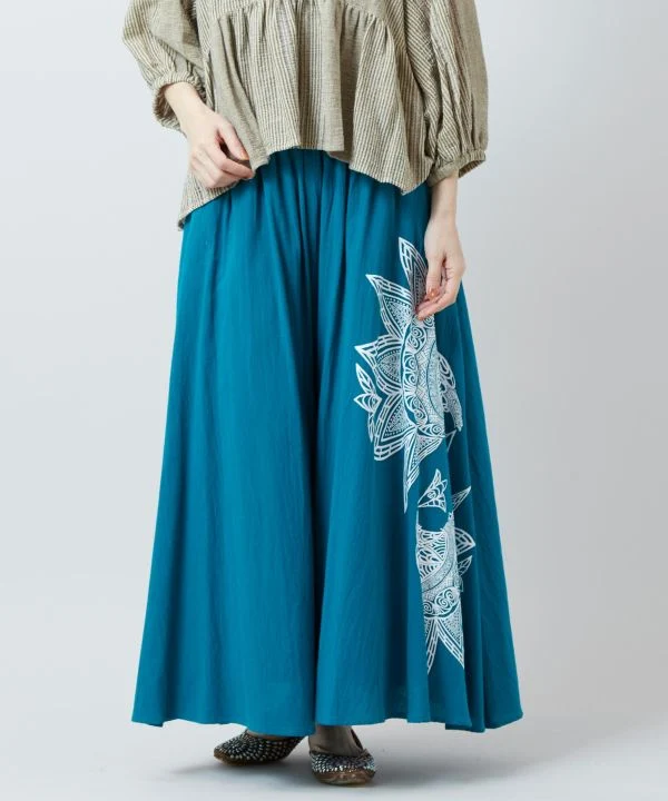 Jupe-pantalon damasquinée