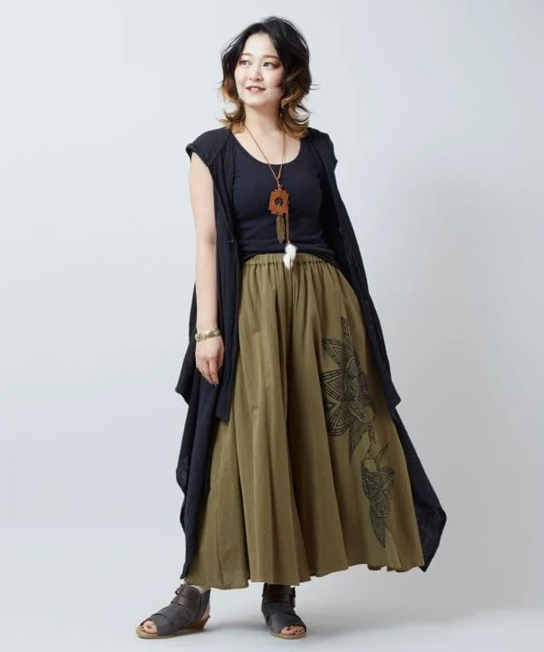 Jupe-pantalon damasquinée