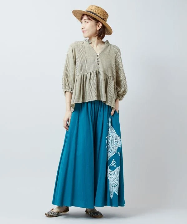 Jupe-pantalon damasquinée