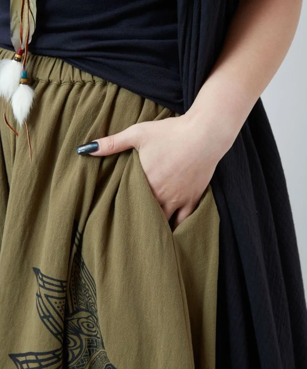 Jupe-pantalon damasquinée