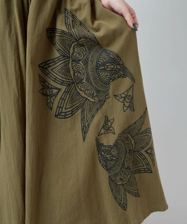Jupe-pantalon damasquinée