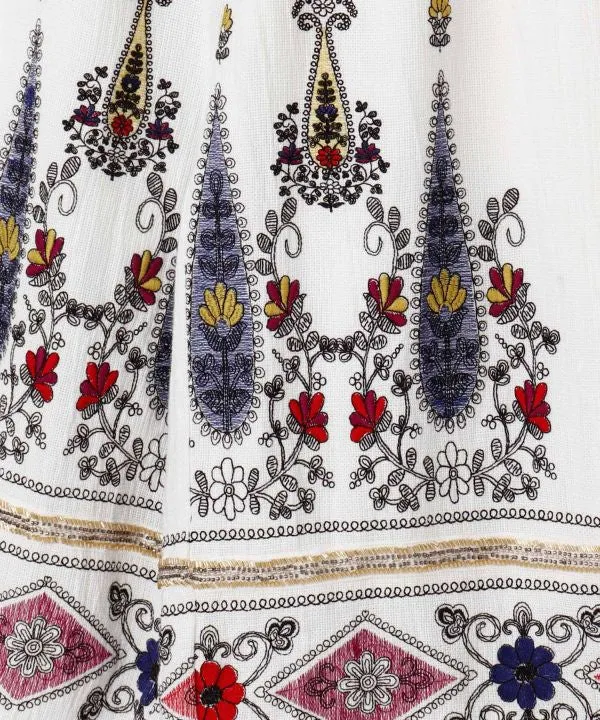 Pantalon droit brodé