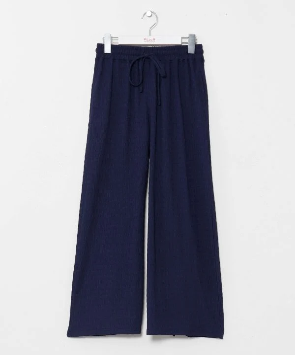 Pantalon en maille stretch évasée décontractée