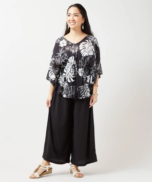 Pantalon en maille stretch évasée décontractée