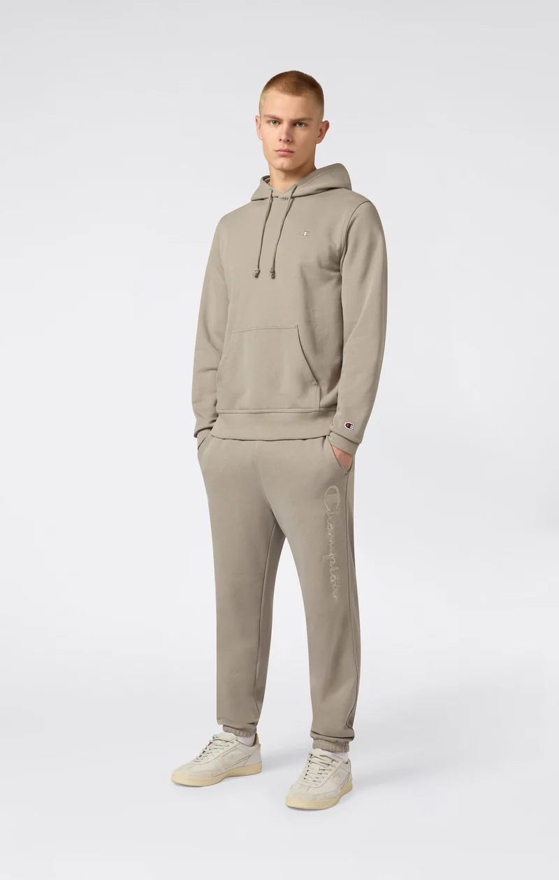 Men’s Lightweight Pants with Elastic Cuffs and Tonal Maxi Embroidered Logo Icons