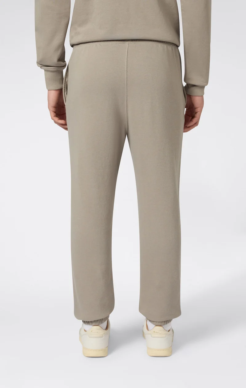 Men’s Lightweight Pants with Elastic Cuffs and Tonal Maxi Embroidered Logo Icons