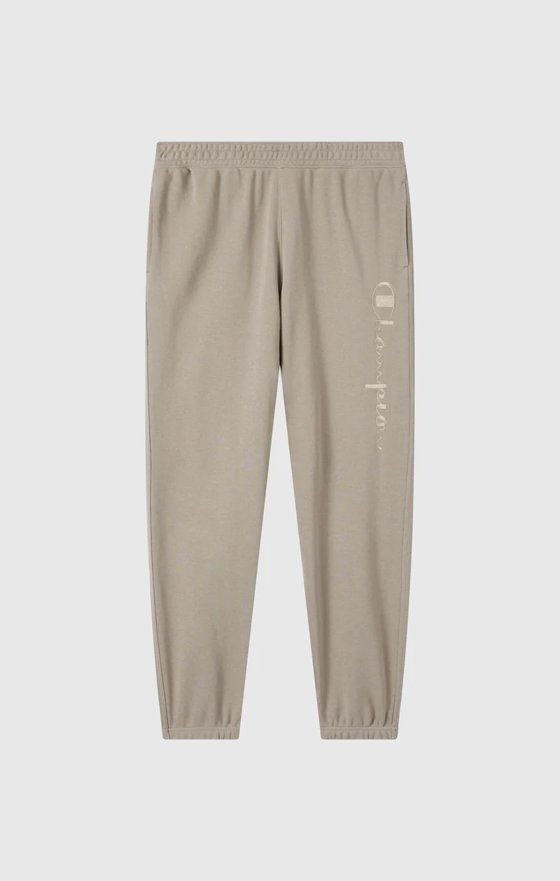 Men’s Lightweight Pants with Elastic Cuffs and Tonal Maxi Embroidered Logo Icons