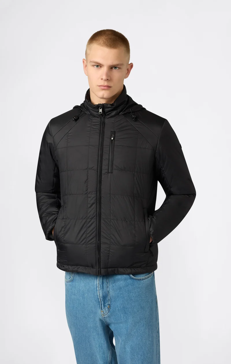 Men’s Padded Hooded Jacket with Full Zip
