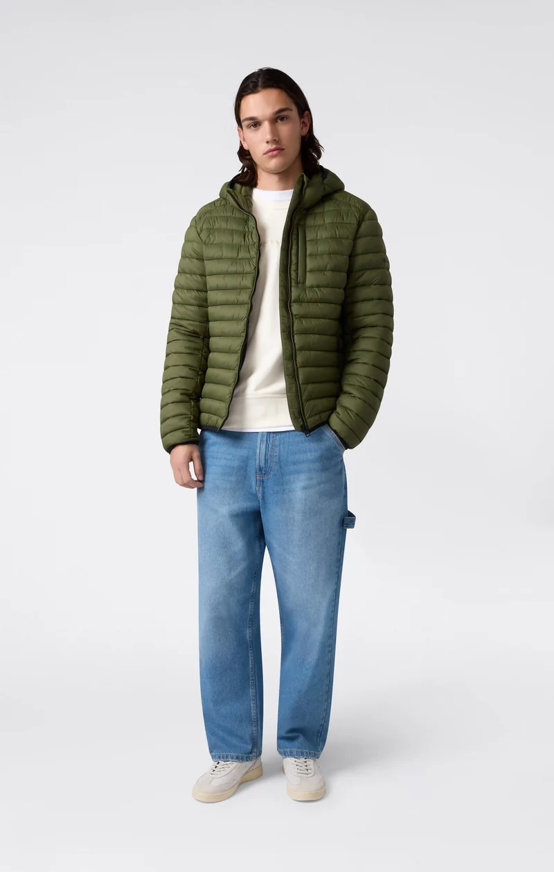 Men’s Lightweight Hooded Padded Jacket with Full Zip