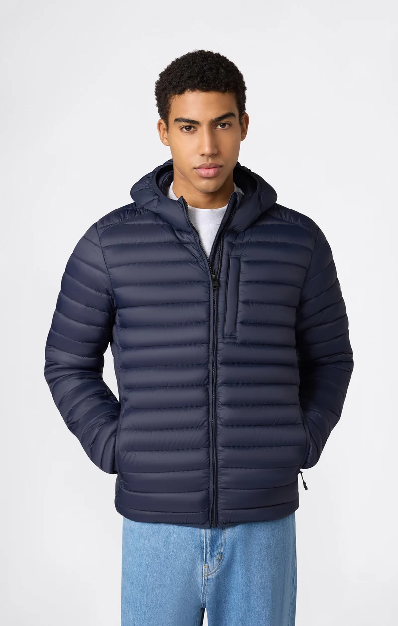Men’s Lightweight Hooded Padded Jacket with Full Zip