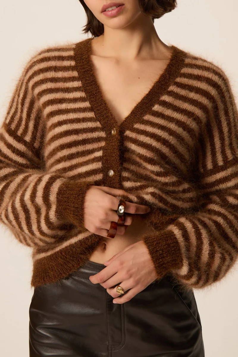 Gilet Alvaro Cognac Chiné Blush Chiné
