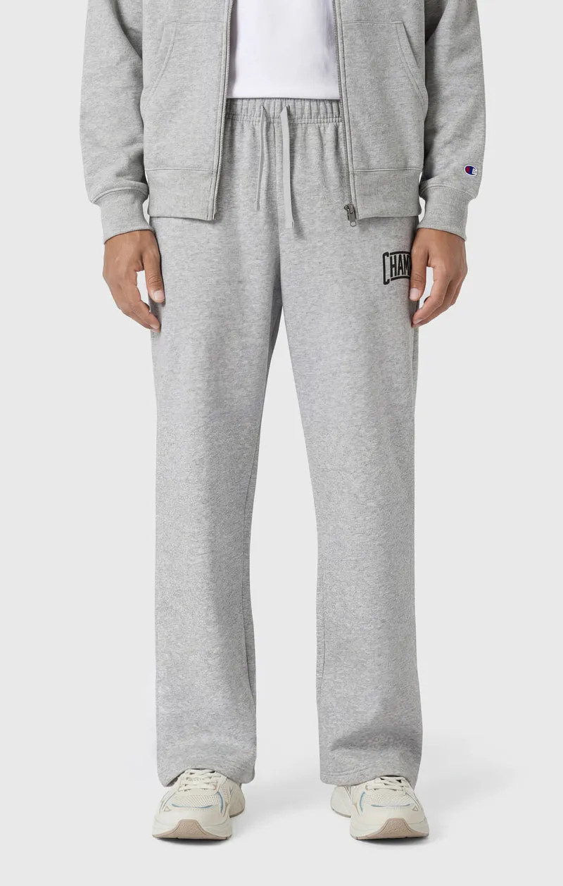 Men’s Straight Hem Pants With Brushed Interior And Puff Print Logo