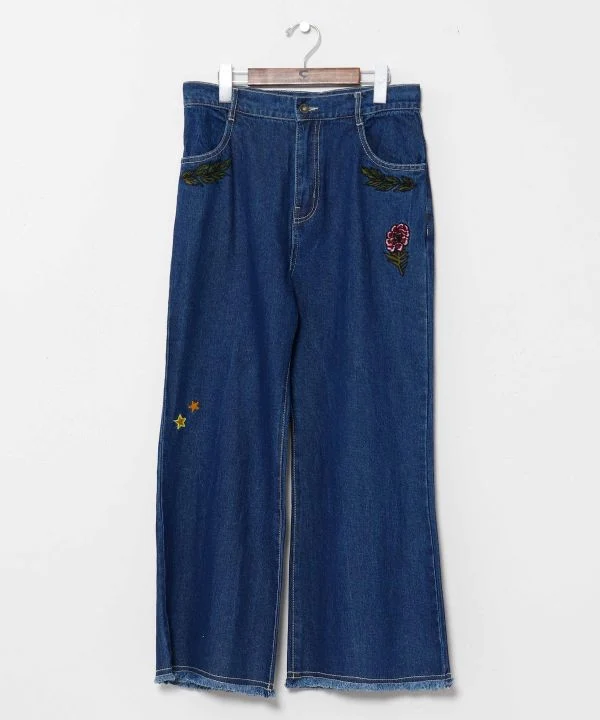 Pantalon en jean bohème à pattes d'éléphant