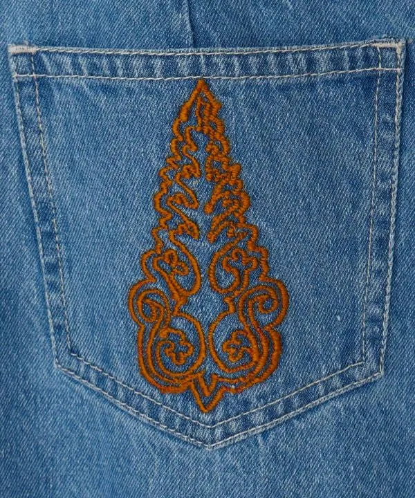 Pantalon en jean bohème à pattes d'éléphant