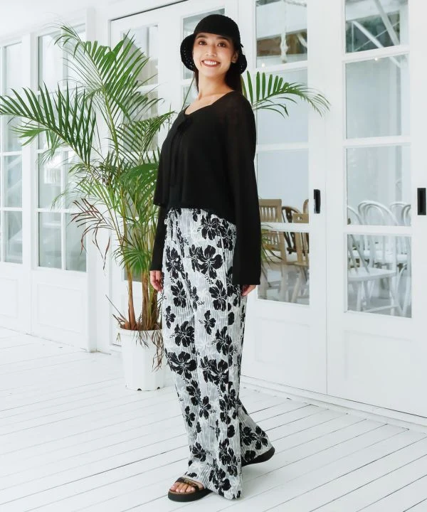 Pantalon botanique plissé