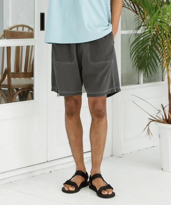 Short en denim contrasté SURF＆Palms pour homme
