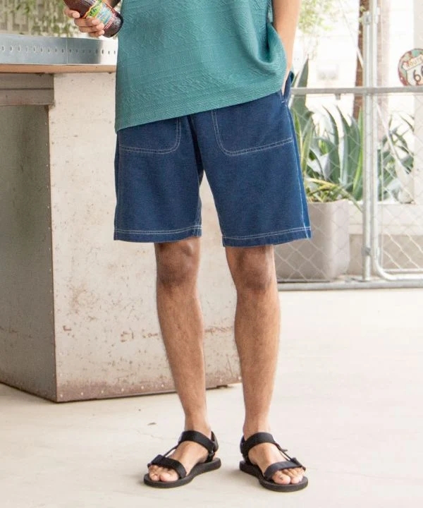 Short en denim contrasté SURF＆Palms pour homme