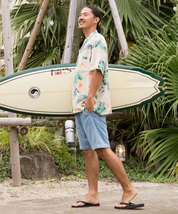 Short en denim contrasté SURF＆Palms pour homme