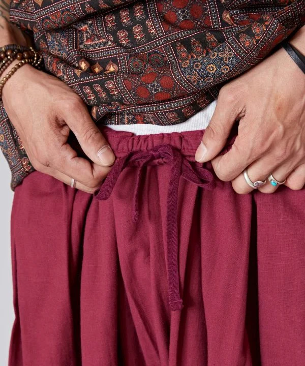 Pantalon de travail ethnique brodé miroir