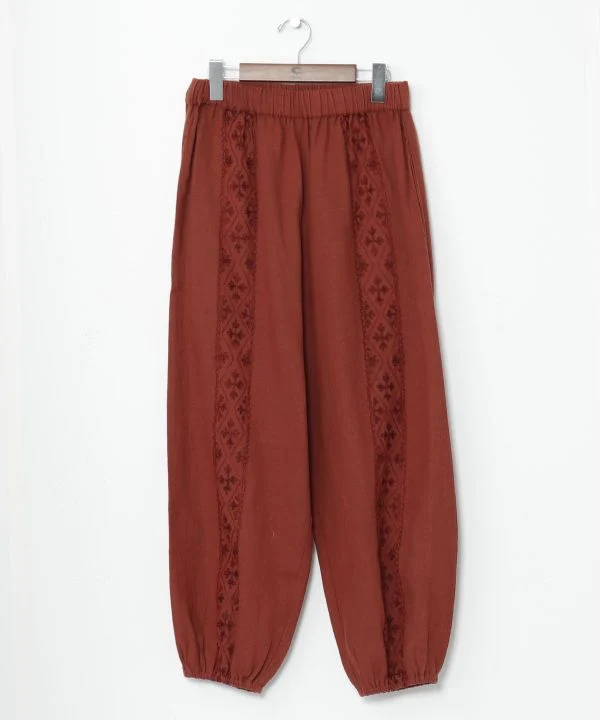 Pantalon ample en coton délavé à l'acide
