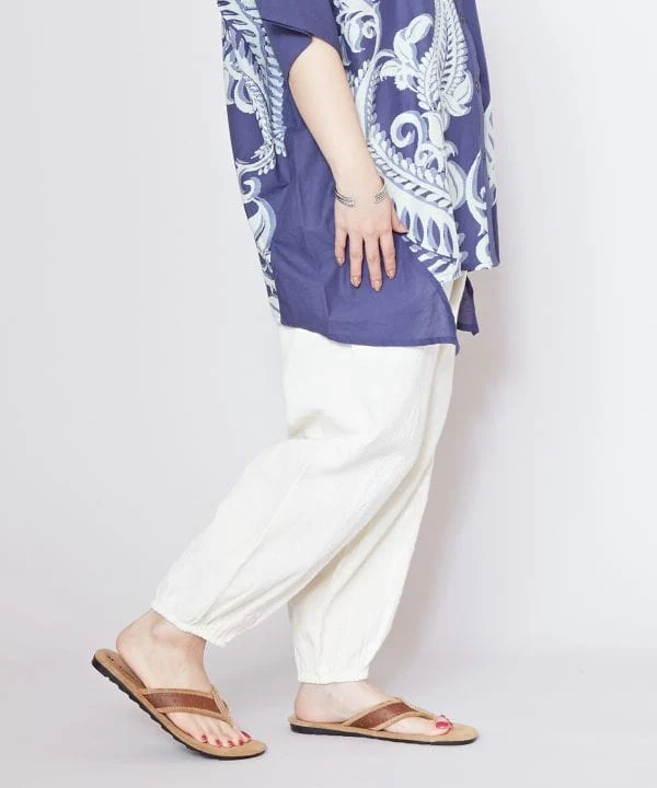 Pantalon ample en coton délavé à l'acide