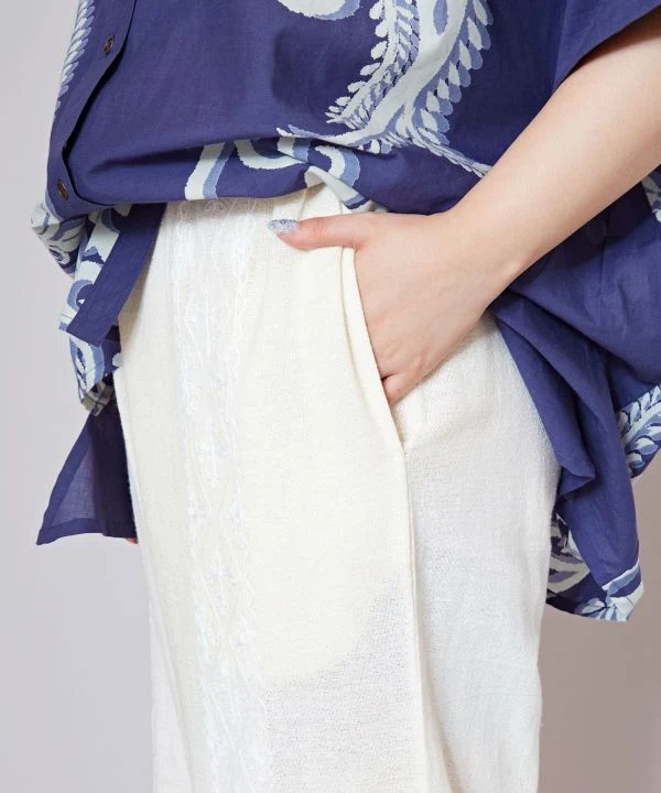 Pantalon ample en coton délavé à l'acide