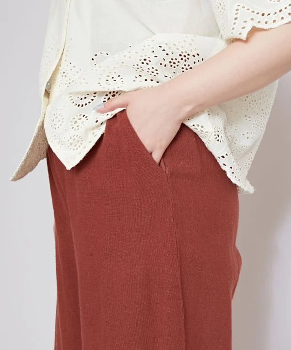 Pantalon en coton au point de croix