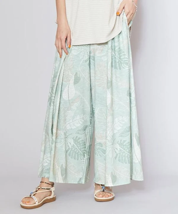 Pantalon large à fleurs
