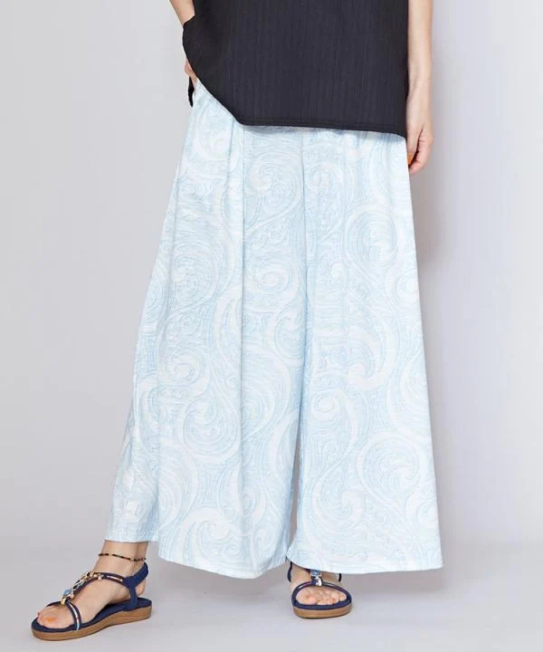 Pantalon large à fleurs