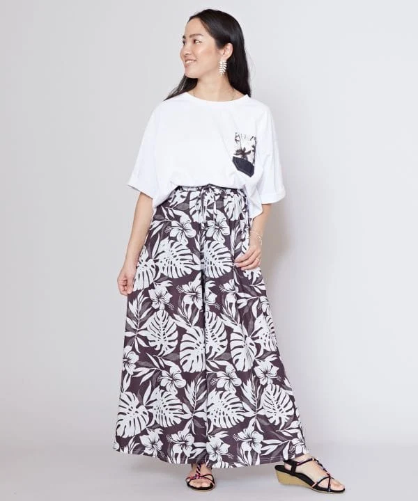 Pantalon large à fleurs