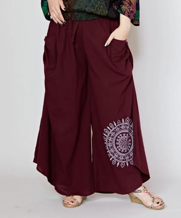 Pantalon à ourlet évasé Mandala