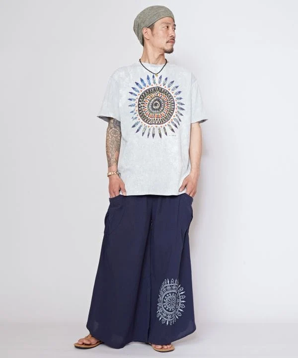Pantalon à ourlet évasé Mandala
