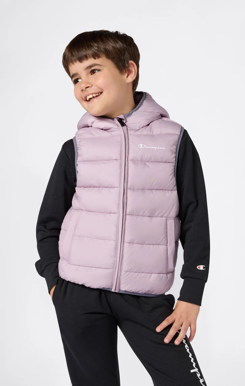 Padded Hooded Vest with Full Zip for Kids