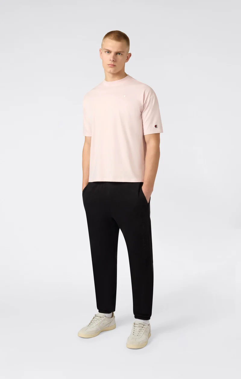 Men’s Lightweight Pants with Elastic Cuffs and Tonal Maxi Embroidered Logo Icons