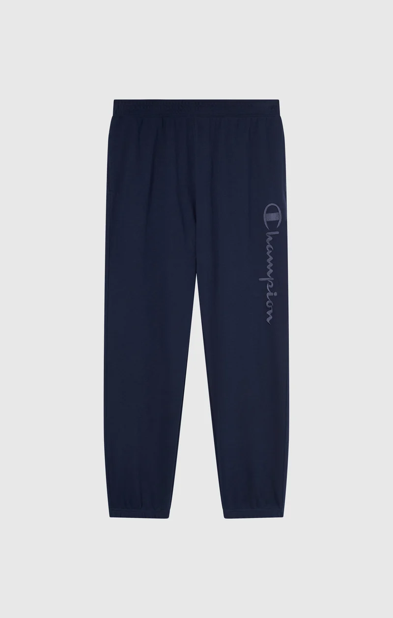 Men’s Lightweight Pants with Elastic Cuffs and Tonal Maxi Embroidered Logo Icons
