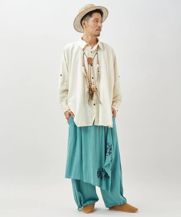 Pantalon bohème brodé