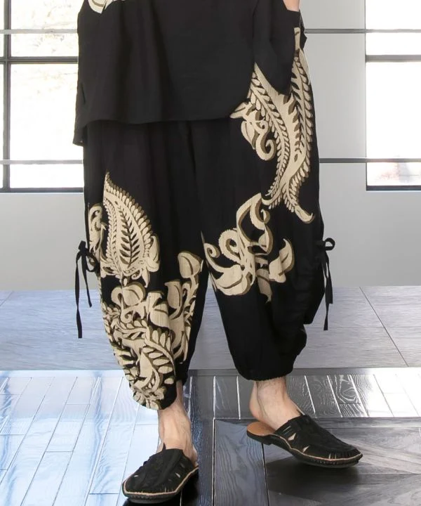 Pantalon sarouel à imprimé cachemire