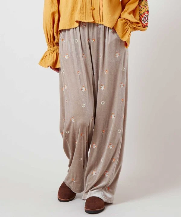Pantalon sans effort en velours brillant