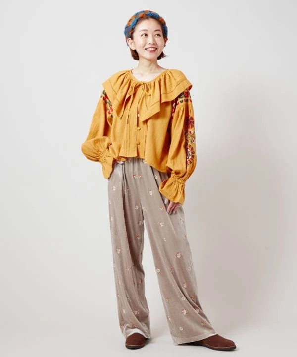 Pantalon sans effort en velours brillant