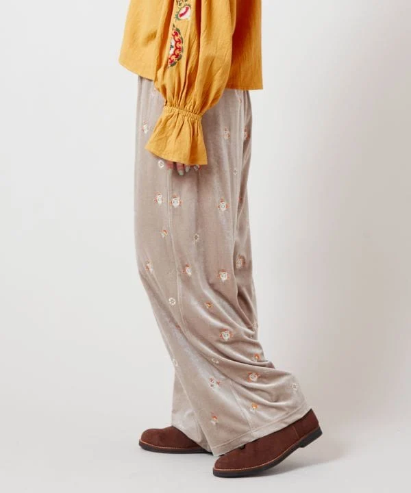 Pantalon sans effort en velours brillant