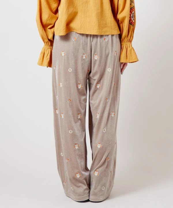 Pantalon sans effort en velours brillant