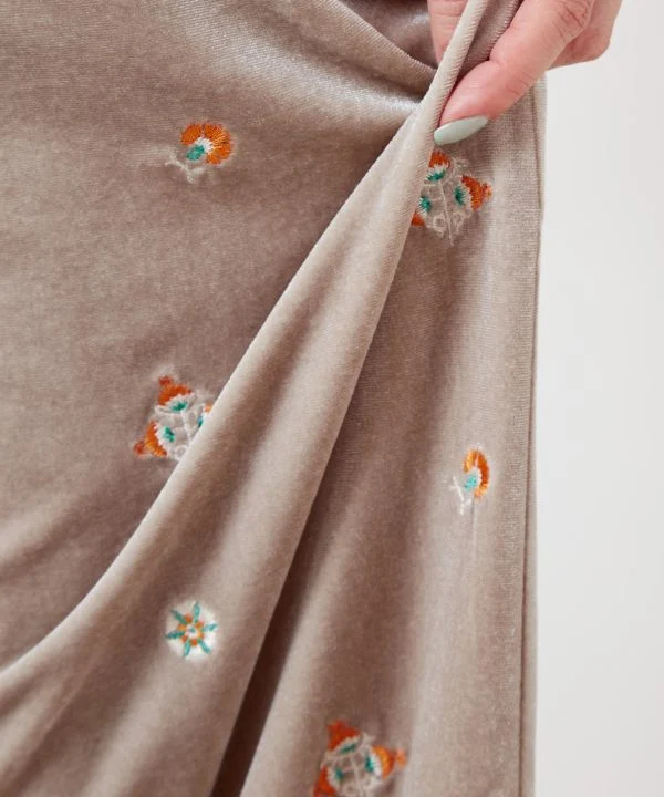 Pantalon sans effort en velours brillant