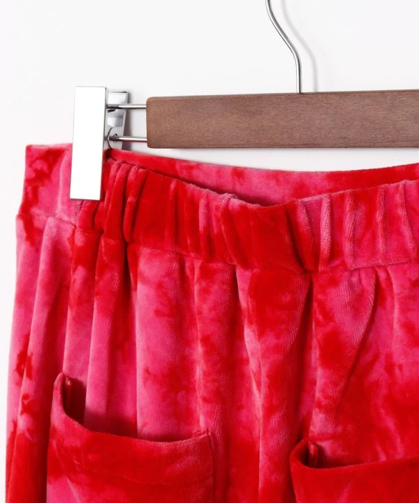 Pantalon évasé en velours tie-dye