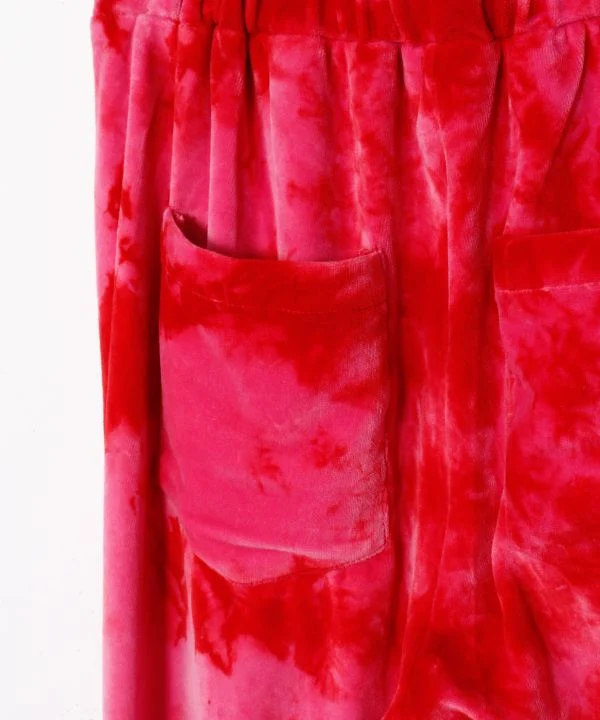 Pantalon évasé en velours tie-dye