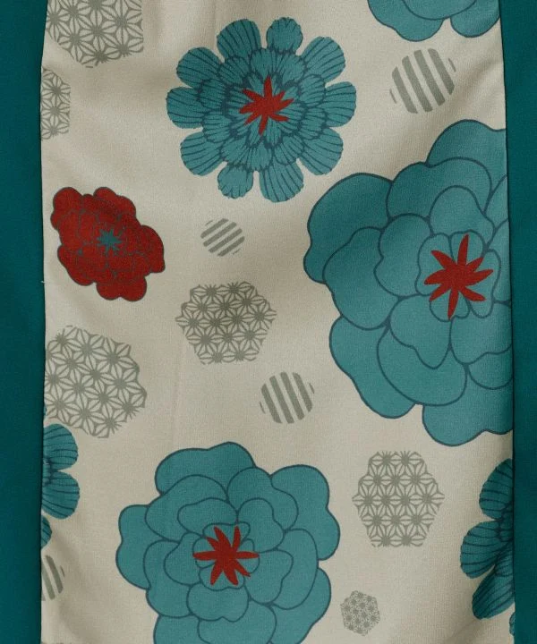 Pantalon large à motif pivoine